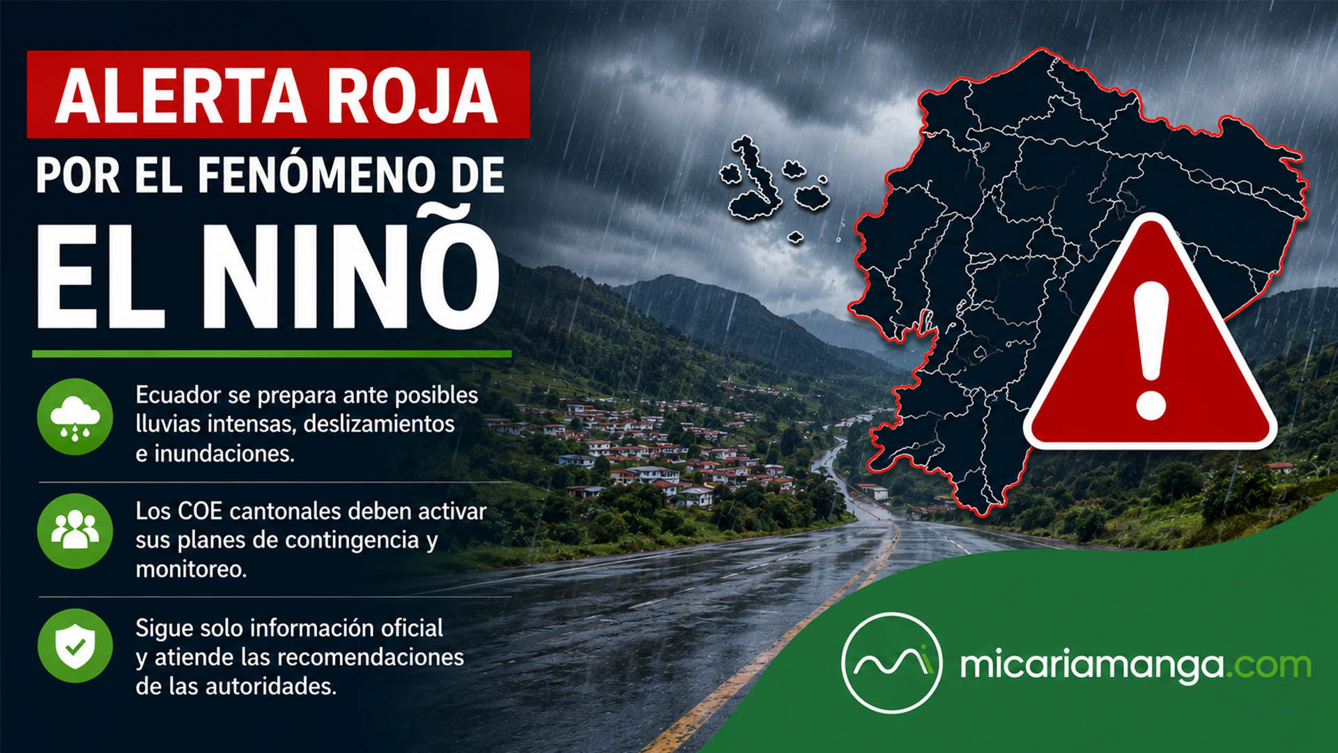 Ecuador en alerta roja ante posibles efectos del fenómeno de El Niño 2026