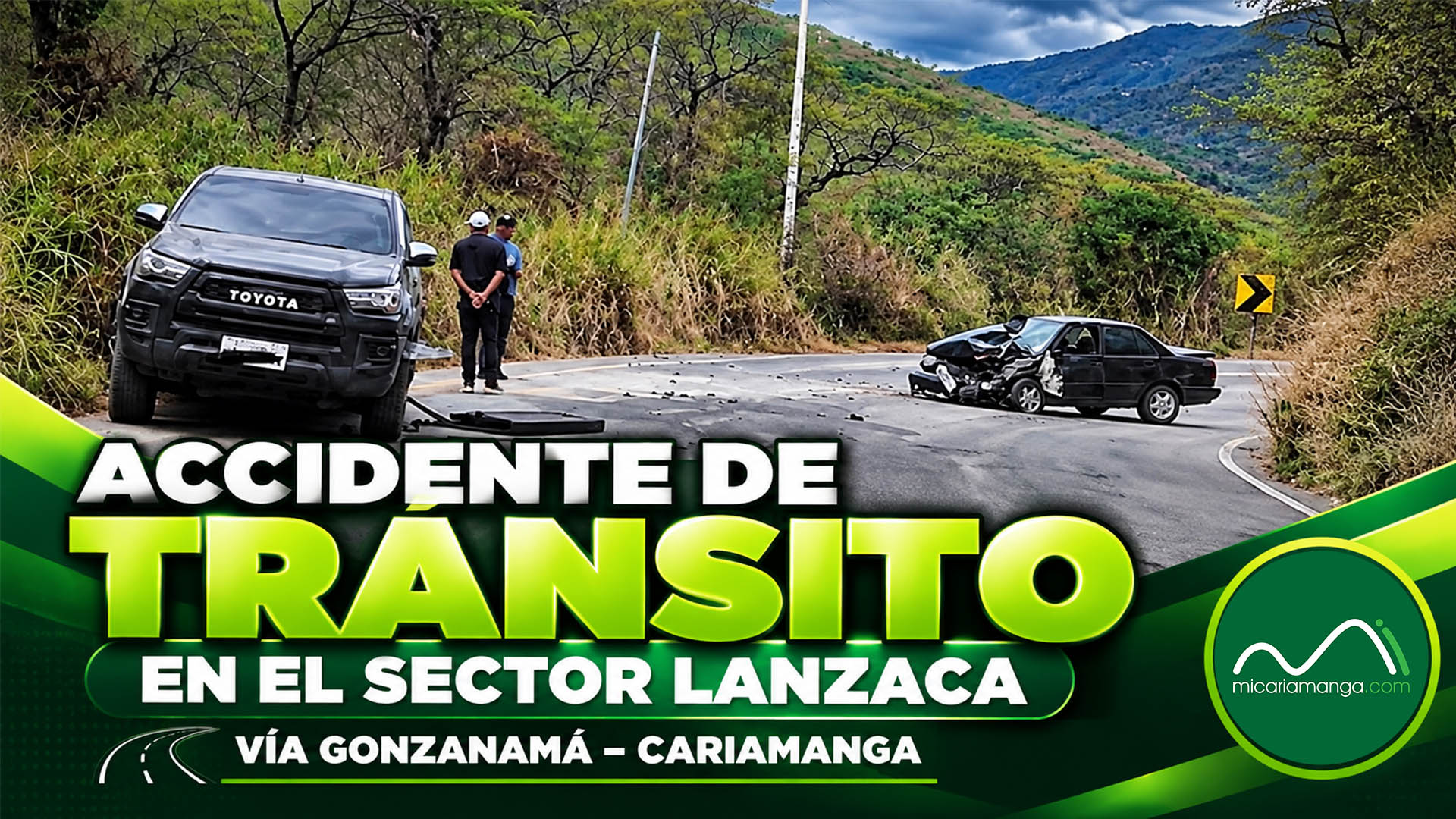 Registro gráfico del accidente reportado en Lanzaca, en la vía Gonzanamá–Cariamanga