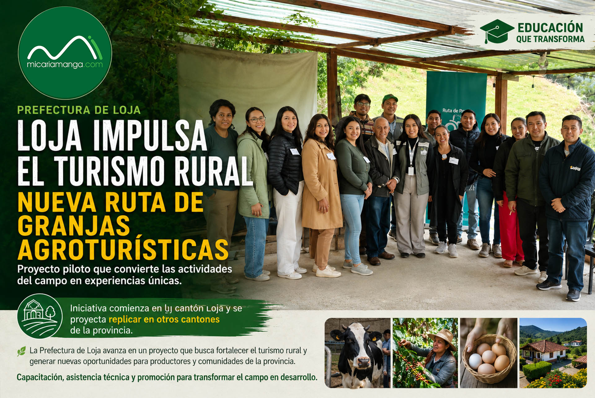 Proyecto de Ruta de Granjas Agroturísticas impulsado por la Prefectura de Loja