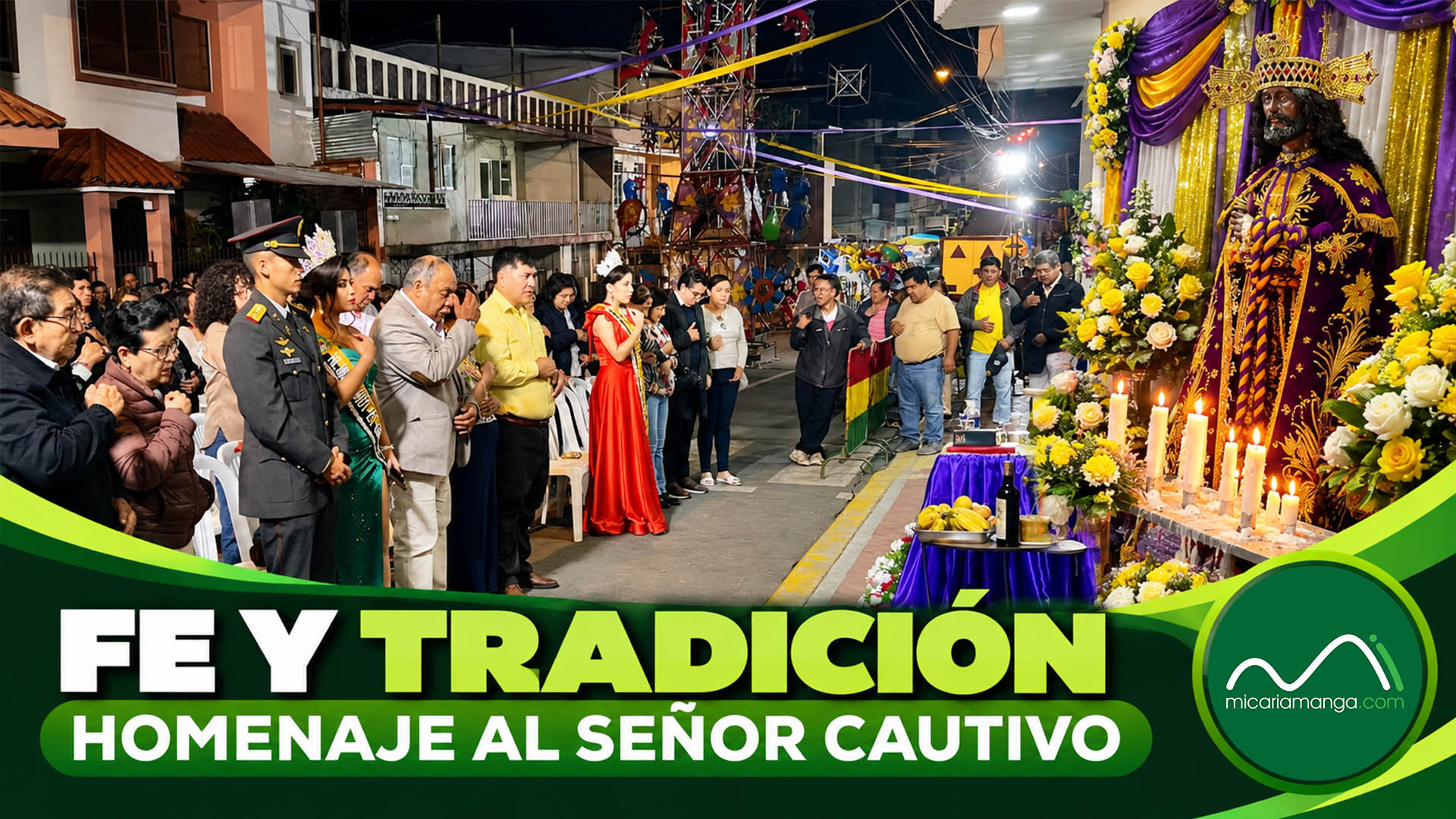 Devotos participan en la celebración en honor al Señor Cautivo en Cariamanga