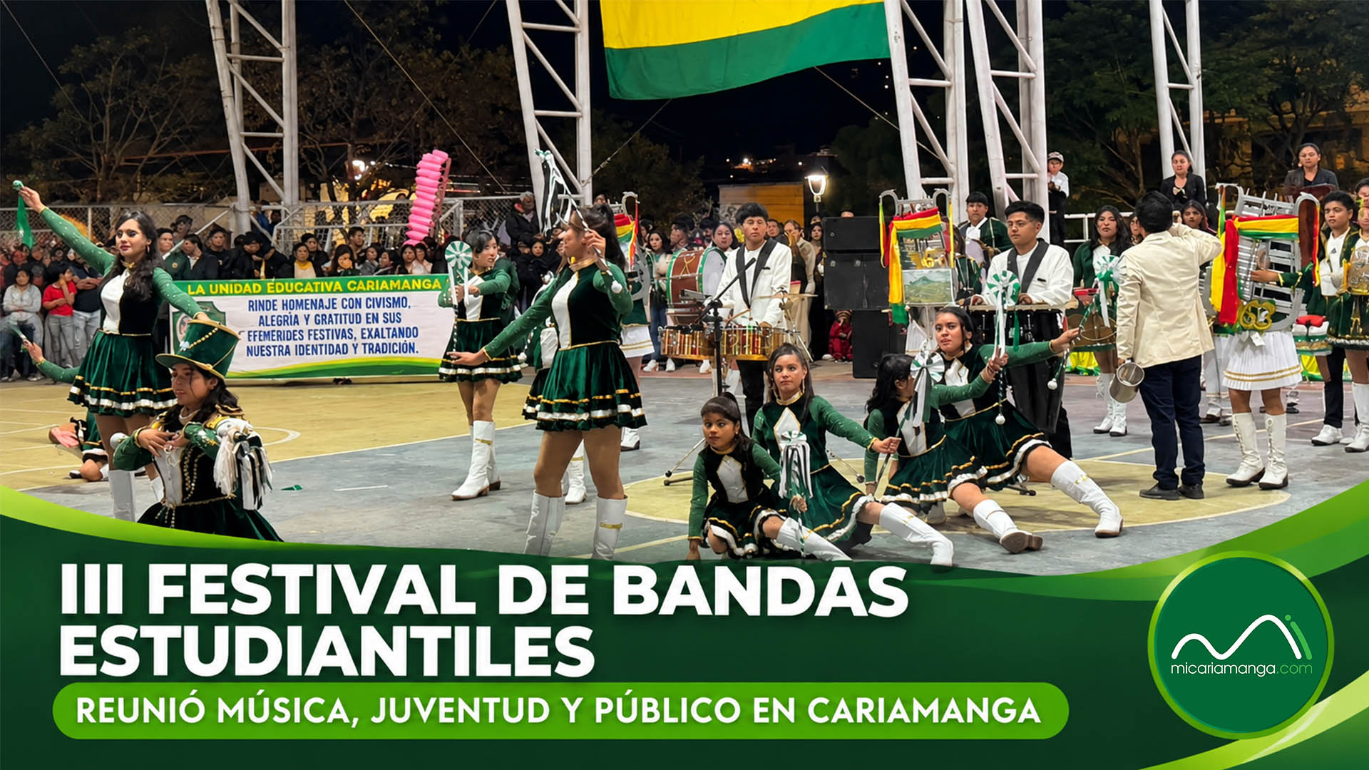 Bandas estudiantiles participan en festival realizado en el Complejo Nuestra Señora de la Nube de Cariamanga
