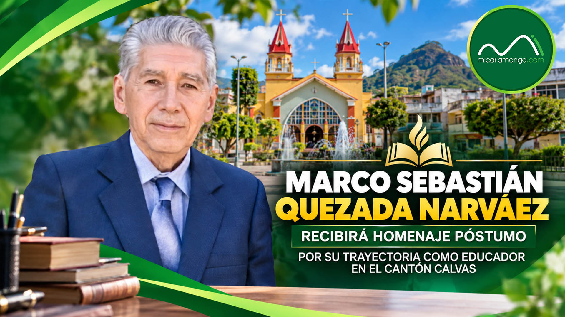 Profesor Marco Sebastián Quezada Narváez, quien recibirá post mortem la Condecoración Hermano Santiago Fernández García en Cariamanga