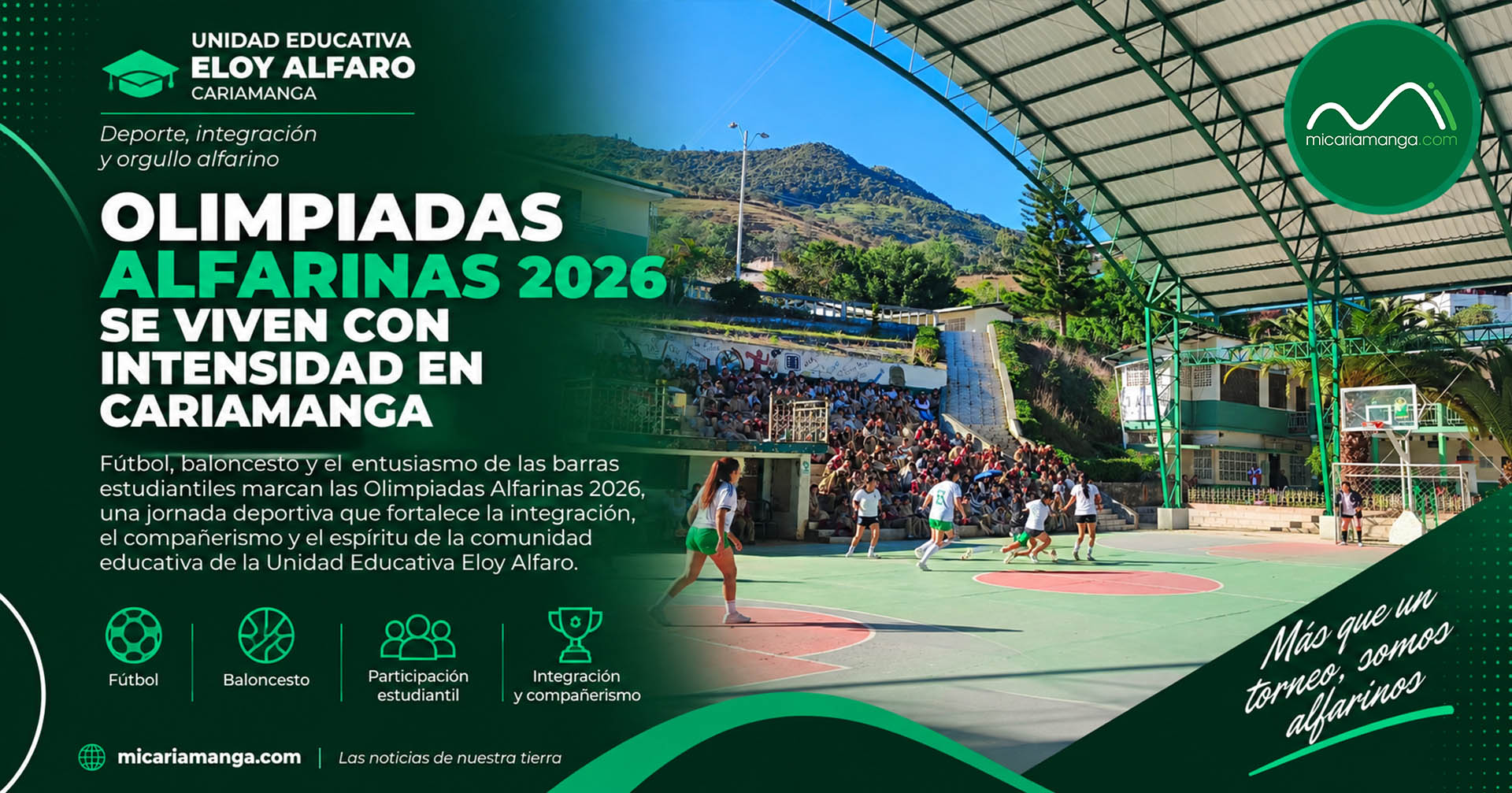 Estudiantes participan en las Olimpiadas Alfarinas 2026 de la Unidad Educativa Eloy Alfaro de Cariamanga