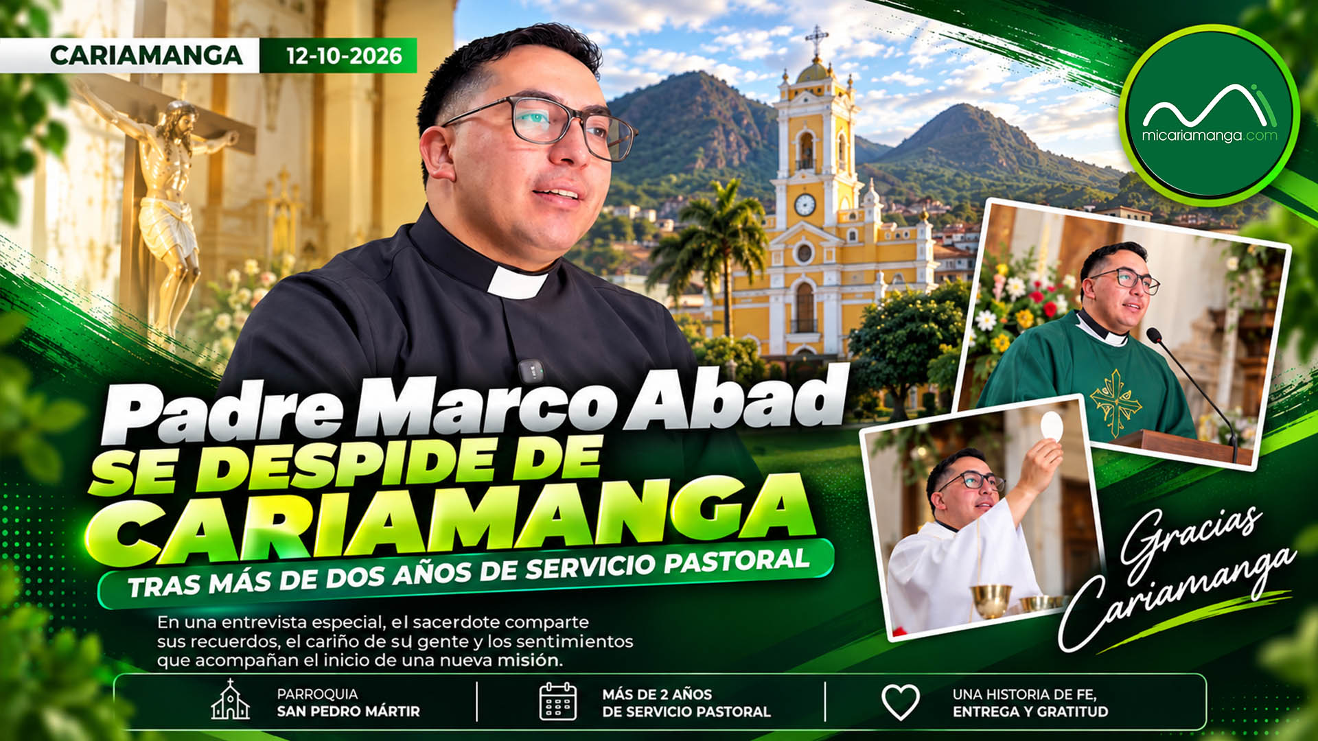 Padre Marco Abad se despide de Cariamanga tras más de dos años en San Pedro Mártir