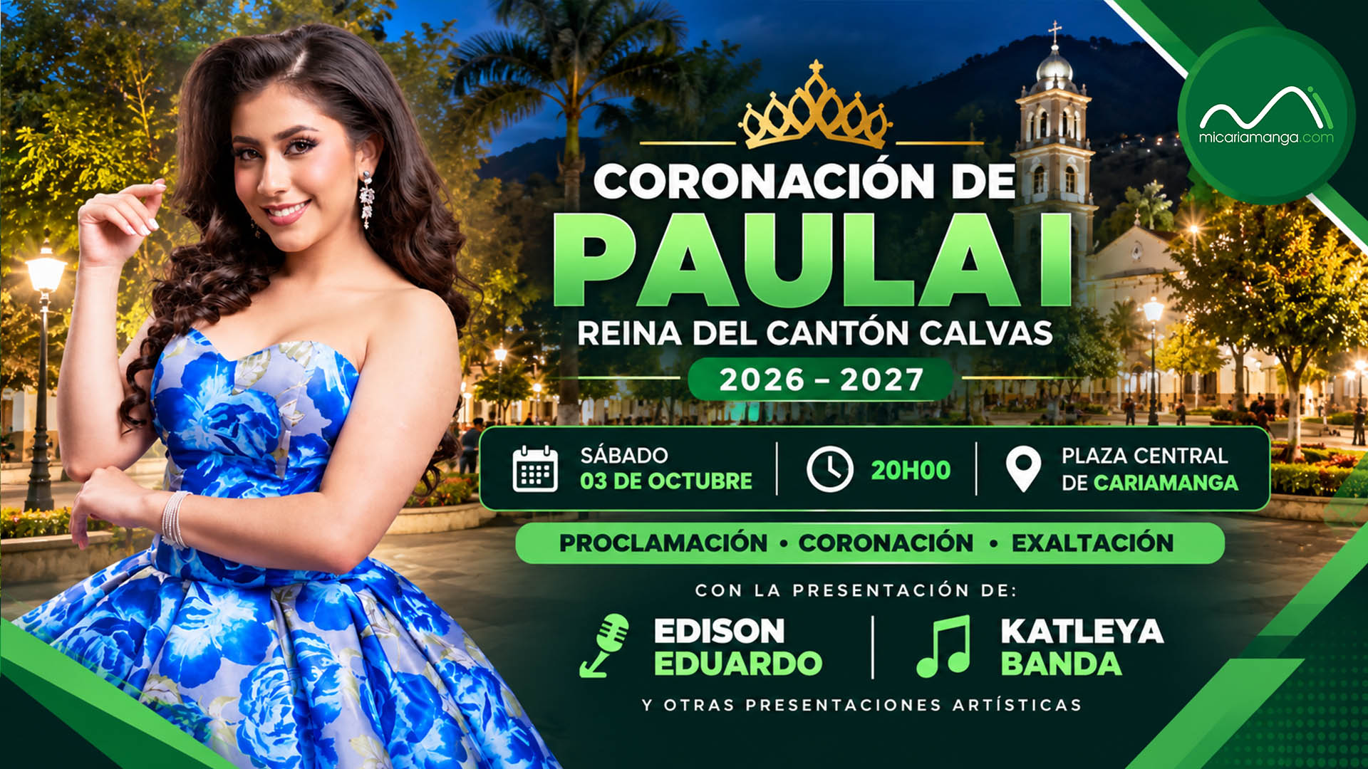 Paula I recibirá oficialmente la corona de Reina de Calvas 2026–2027