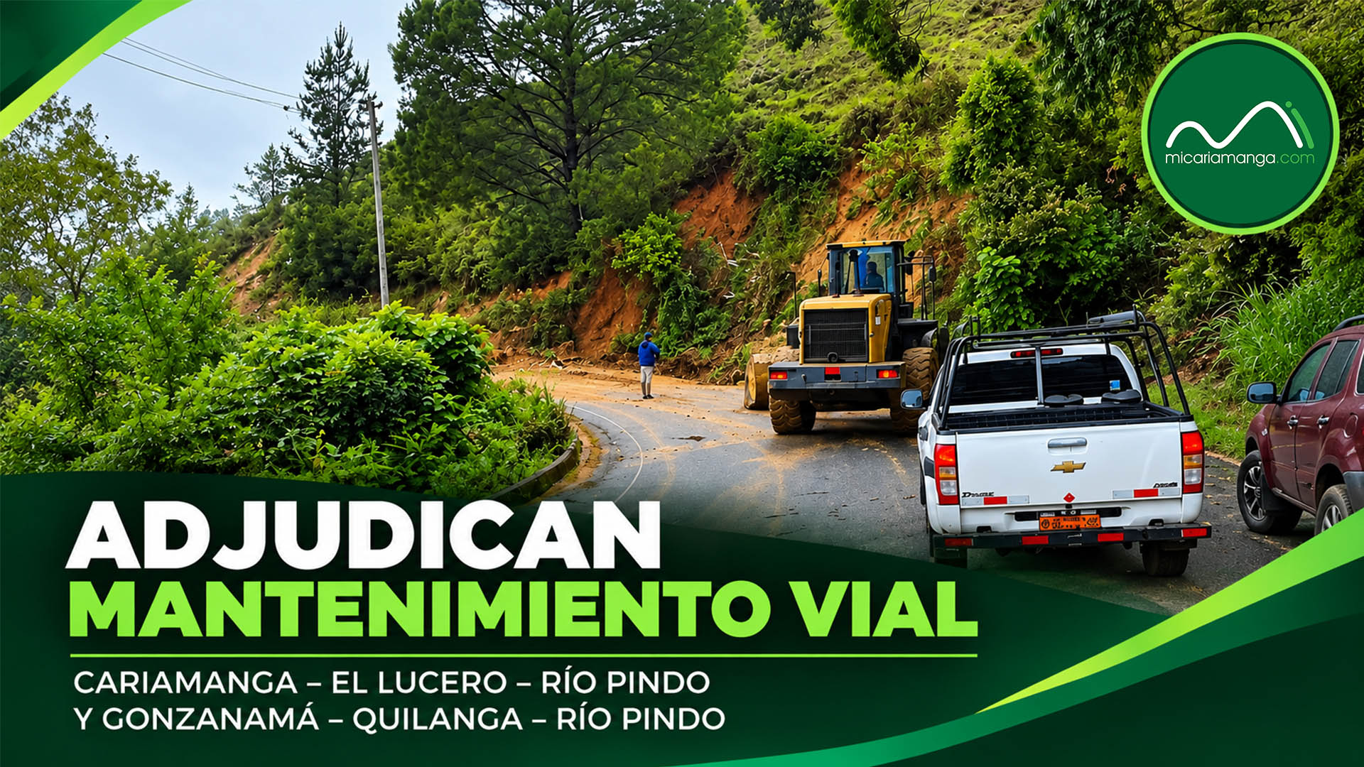 Vía Cariamanga El Lucero Río Pindo incluida en el proyecto de mantenimiento adjudicado por la Prefectura de Loja