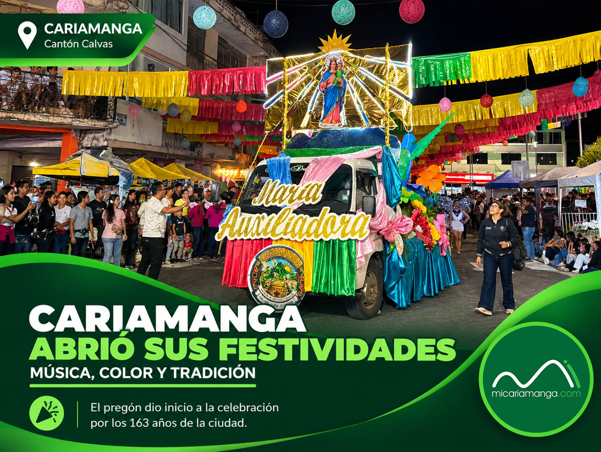 Delegaciones participan en el pregón por los 163 años de Cariamanga