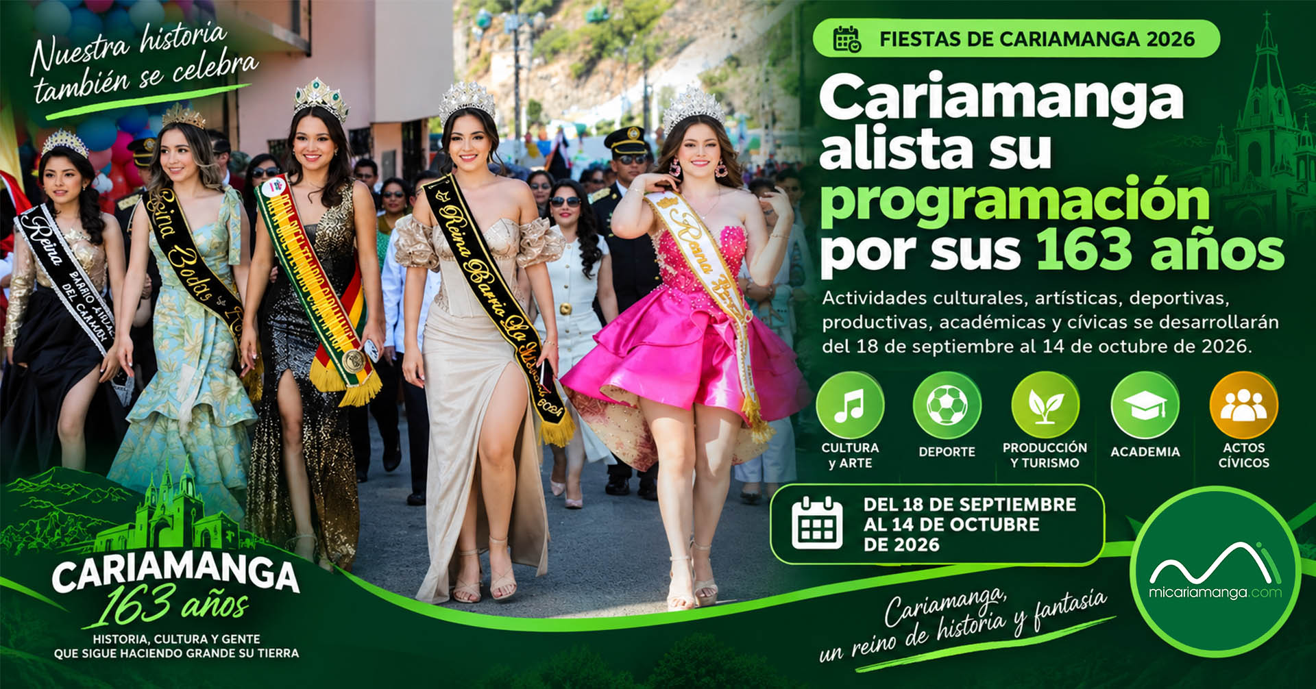 Programación por los 163 años de restauración de Cariamanga como cabecera cantonal de Calvas