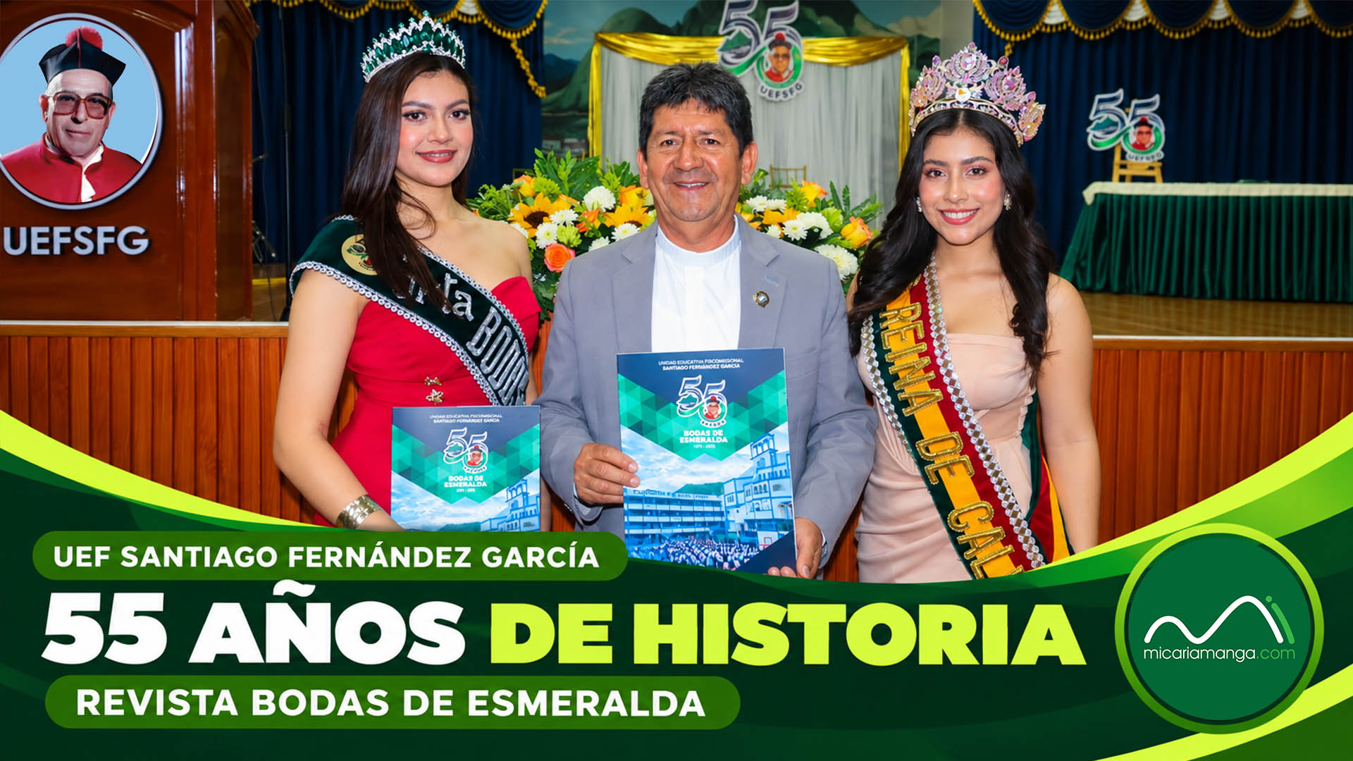Presentación de la revista conmemorativa Bodas de Esmeralda por los 55 años de la Unidad Educativa Santiago Fernández García de Cariamanga
