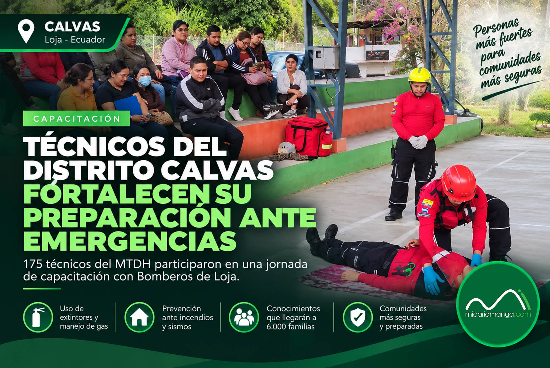 Técnicos del Distrito Calvas participan en capacitación sobre prevención y respuesta ante emergencias.