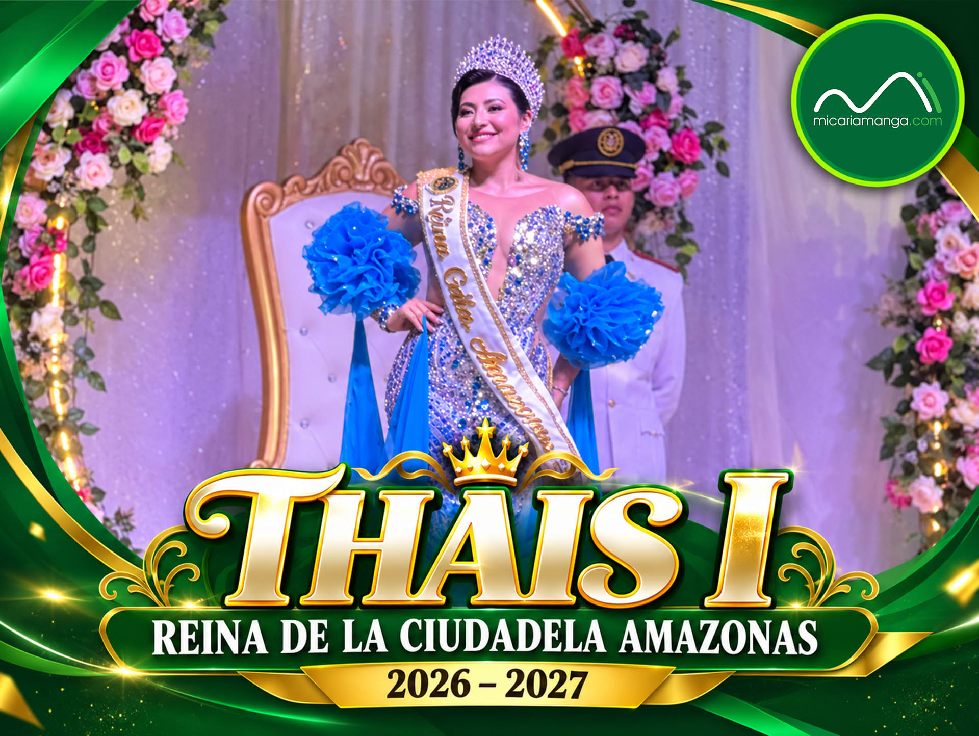 Thais I durante su proclamación como Reina de la Ciudadela Amazonas de Cariamanga 2026-2027
