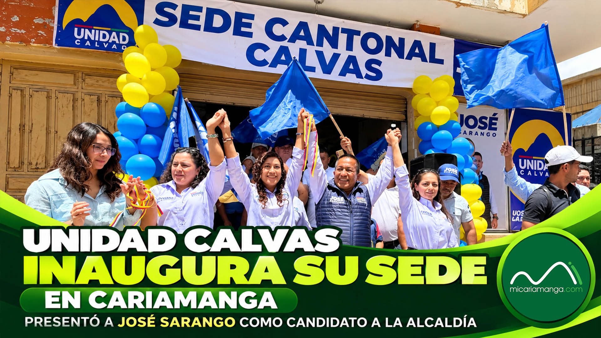 José Sarango participa en la inauguración de la sede cantonal de Unidad Calvas en Cariamanga.