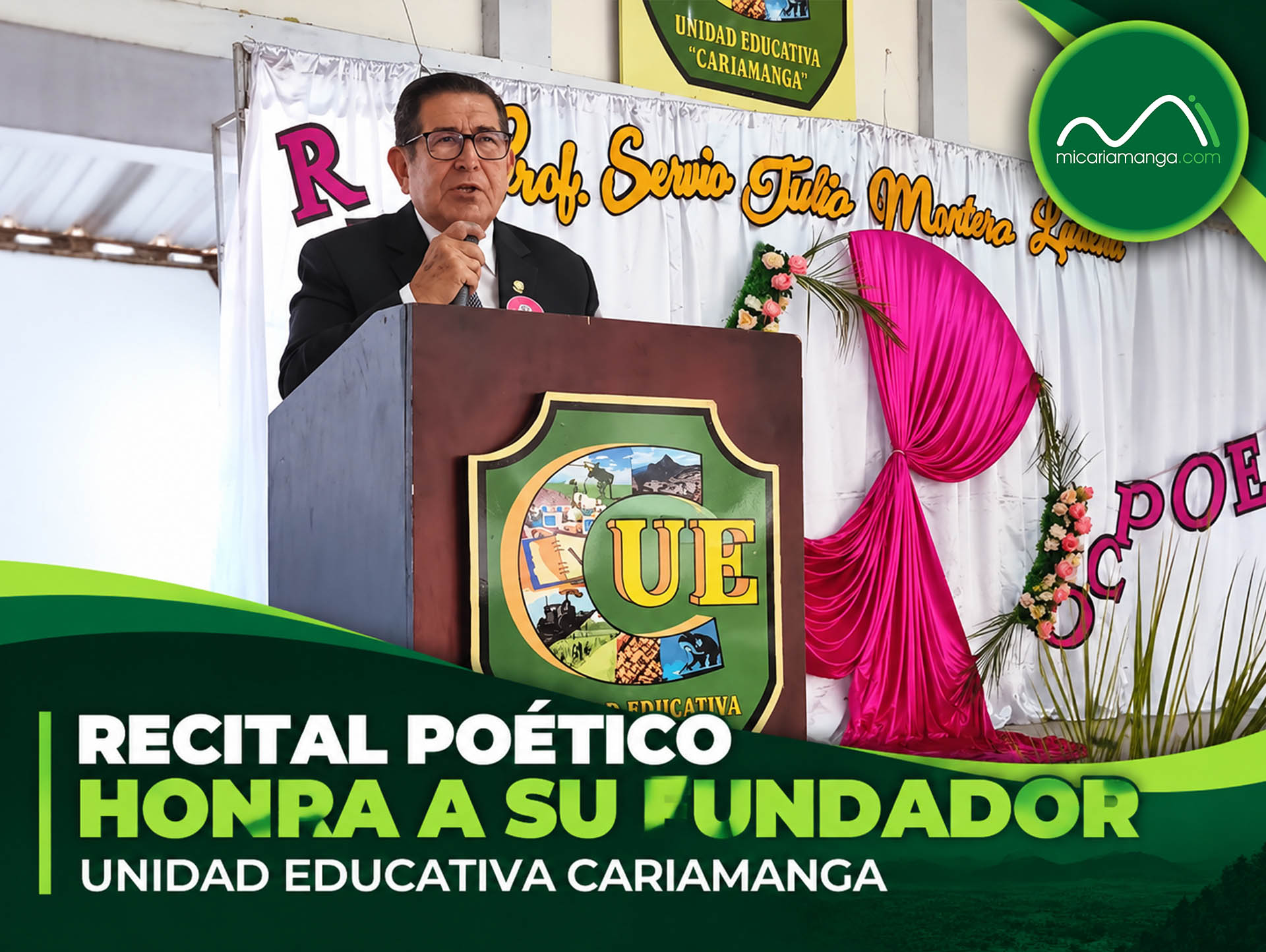 Recital poético de la Unidad Educativa Cariamanga en homenaje a su fundador Servio Tulio Montero Ludeña