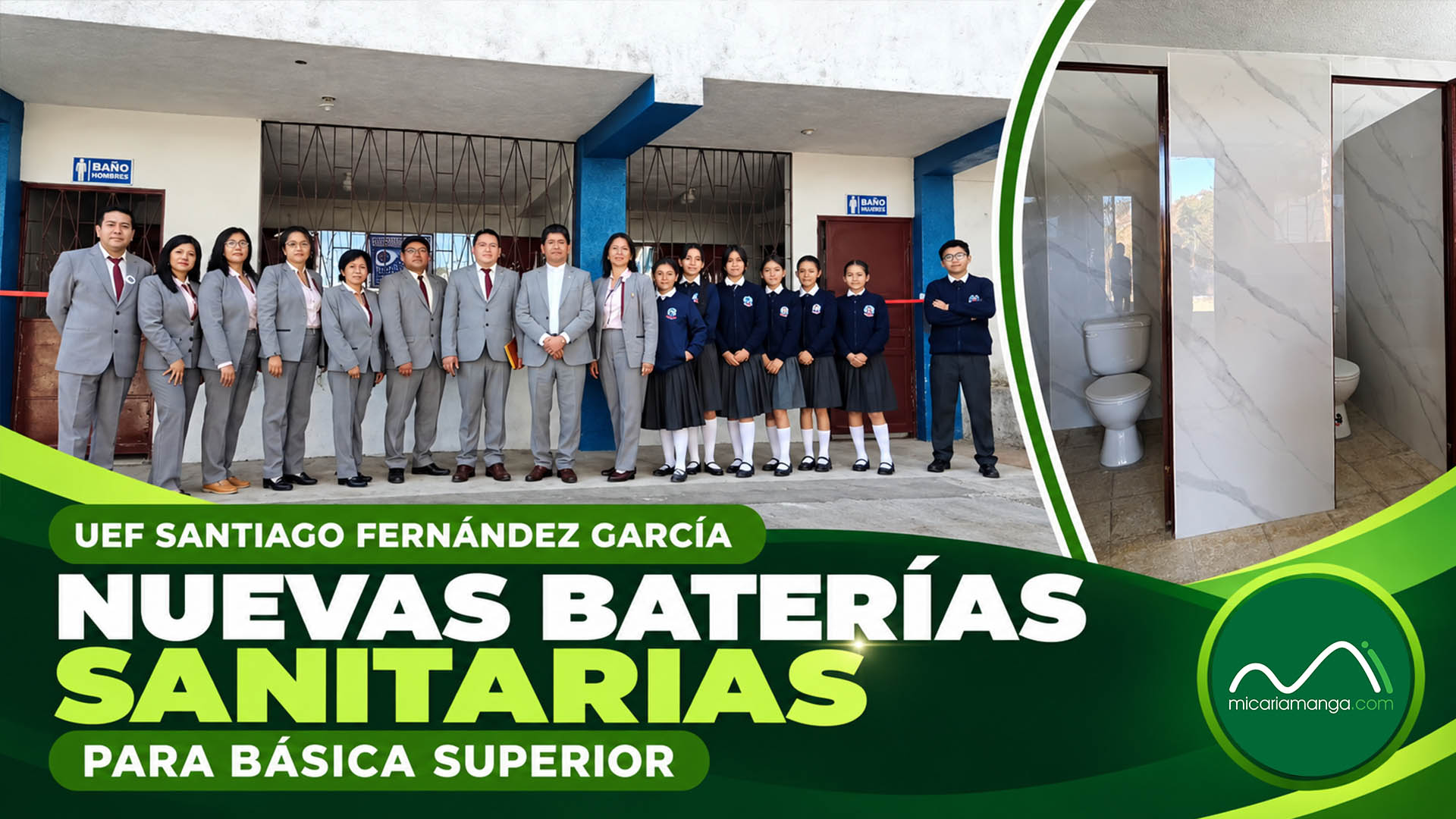 Autoridades de la Unidad Educativa Santiago Fernández García participan en la inauguración de nuevas baterías sanitarias para Básica Superior en Cariamanga